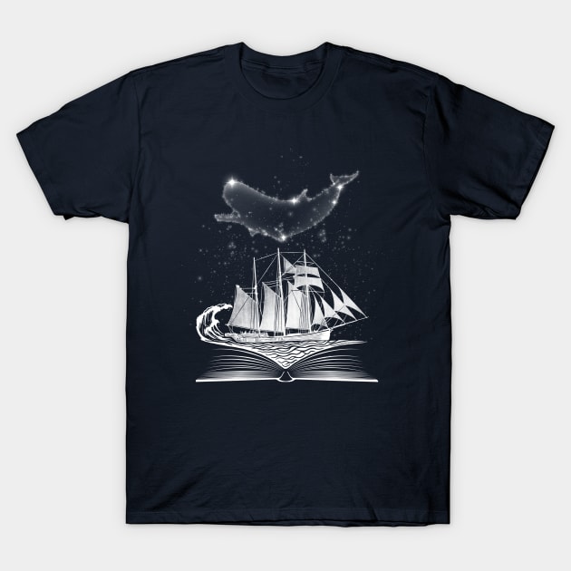 Moby Dick in the sky T-Shirt by NemiMakeit